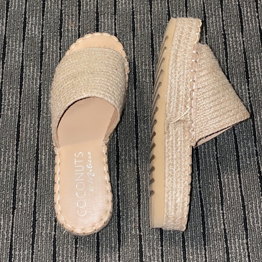 Matisse Rafia Platform Slide